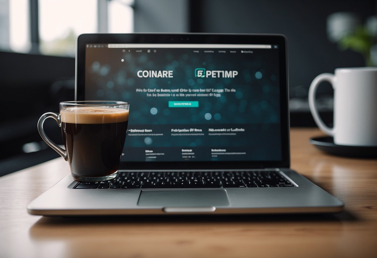 A laptop open to a WordPress Bootstrap starter theme, with code displayed on the screen and a cup of coffee next to it